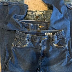 3 Pairs Blue Kids Denim Jeans Size 10